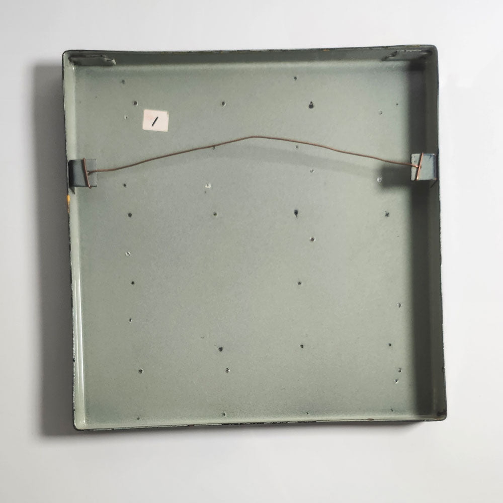 Bengt Berglund for Gustavsberg, Sweden, enamel wall hanging in black, brown and yellow M5390