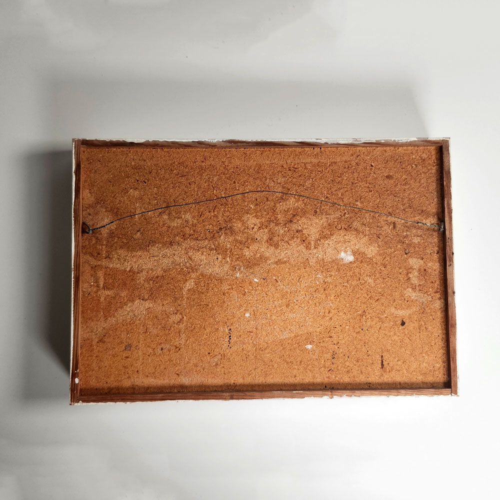 Ulla Viotti, Sweden, four stoneware forms mounted on wooden frame L3904