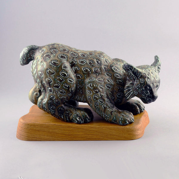 Gunnar Nylund, Rorstrand, stoneware figure of a lynx D6060 - Freeforms
