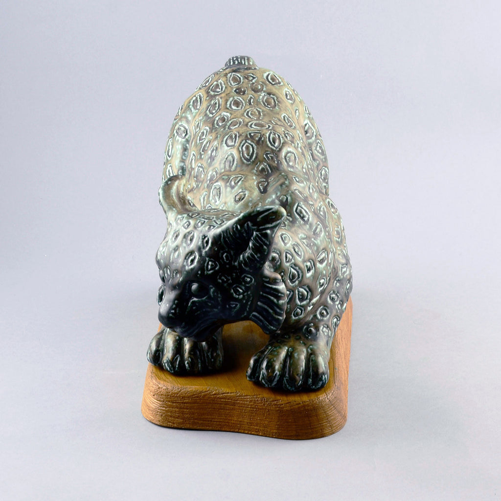 Gunnar Nylund, Rorstrand, stoneware figure of a lynx D6060