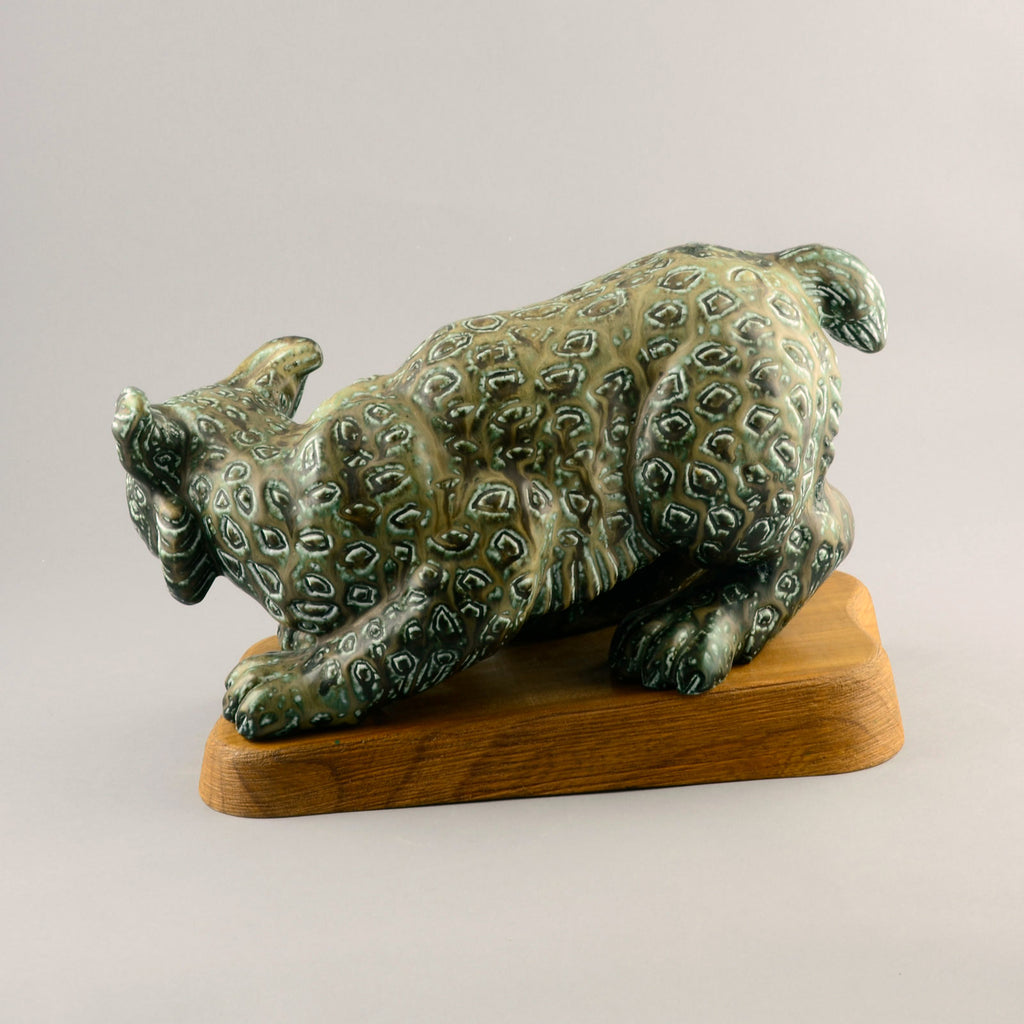 Gunnar Nylund, Rorstrand, stoneware figure of a lynx D6060