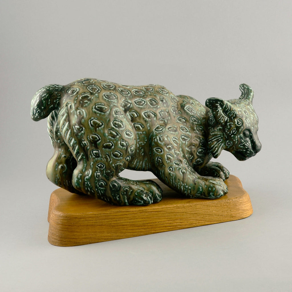 Gunnar Nylund, Rorstrand, stoneware figure of a lynx D6060