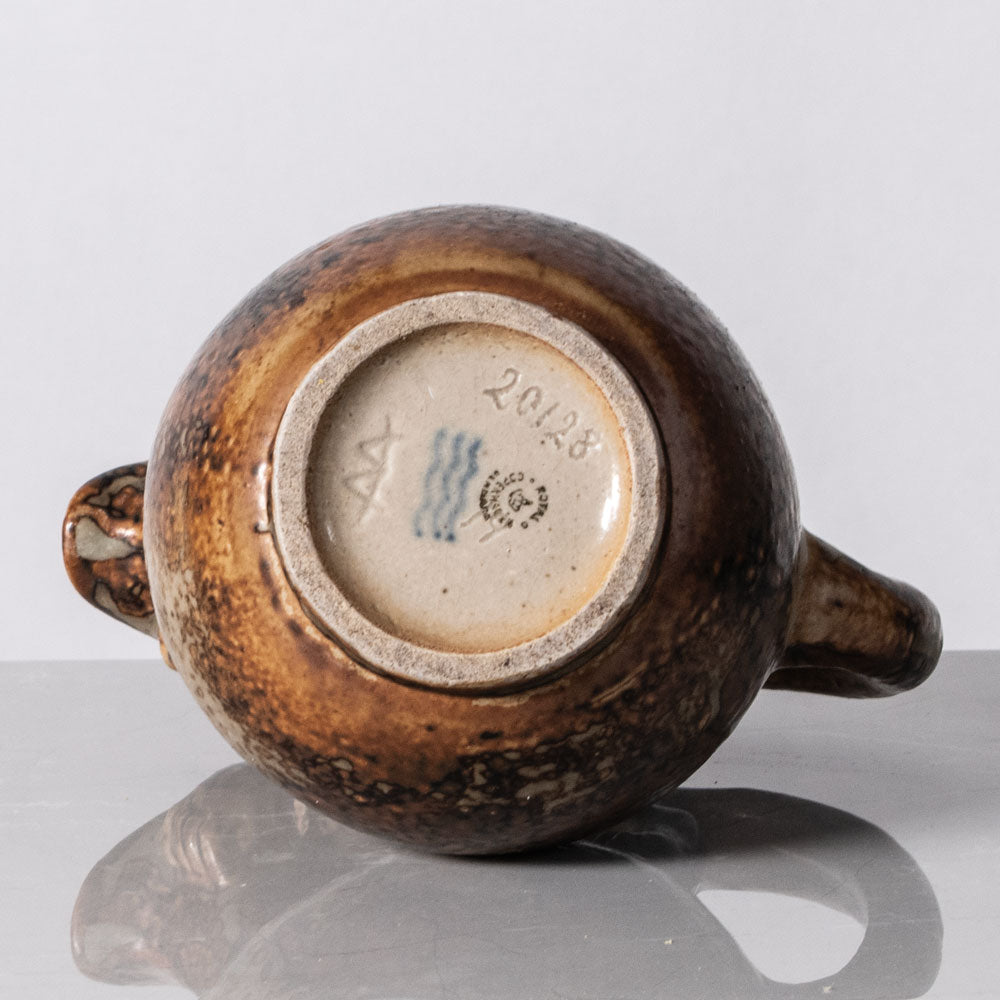 Bode Willumsen for Royal Copenhagen, Denmark, footed stoneware jug with lion handle K2279