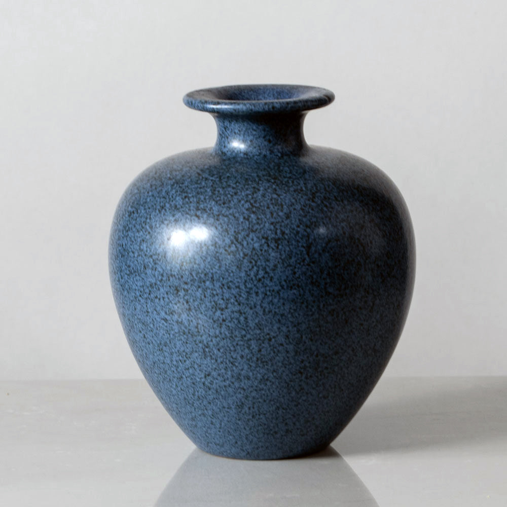 Erich and Ingrid Triller for Tobo, Sweden, unique stoneware vase with matte blue glaze K2094