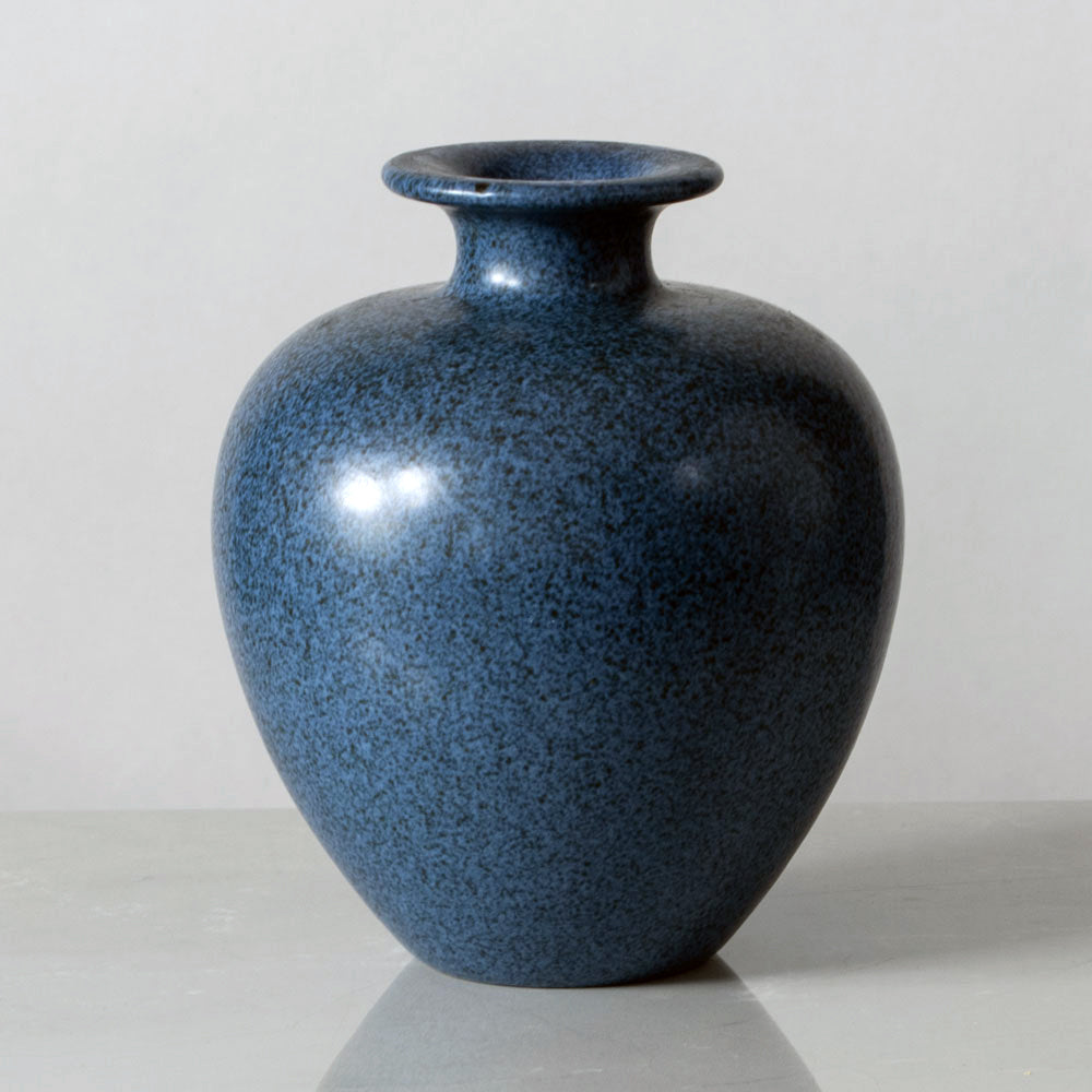 Erich and Ingrid Triller for Tobo, Sweden, unique stoneware vase with matte blue glaze K2094