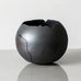 Horst Göbbels, own studio, Germany, sculptural vessel with black matte glaze J1297