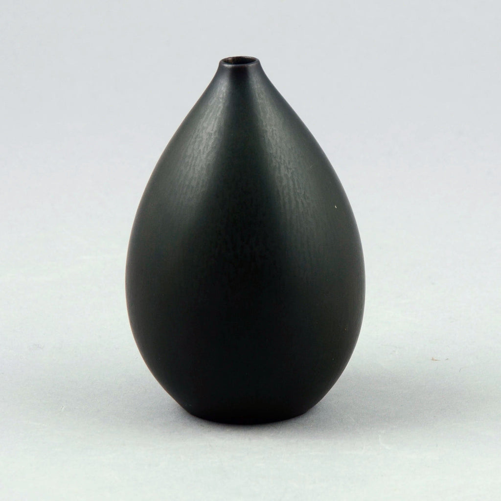Group of five small dark brown vases by Carl Harry Stålhane for Rörstrand, Sweden