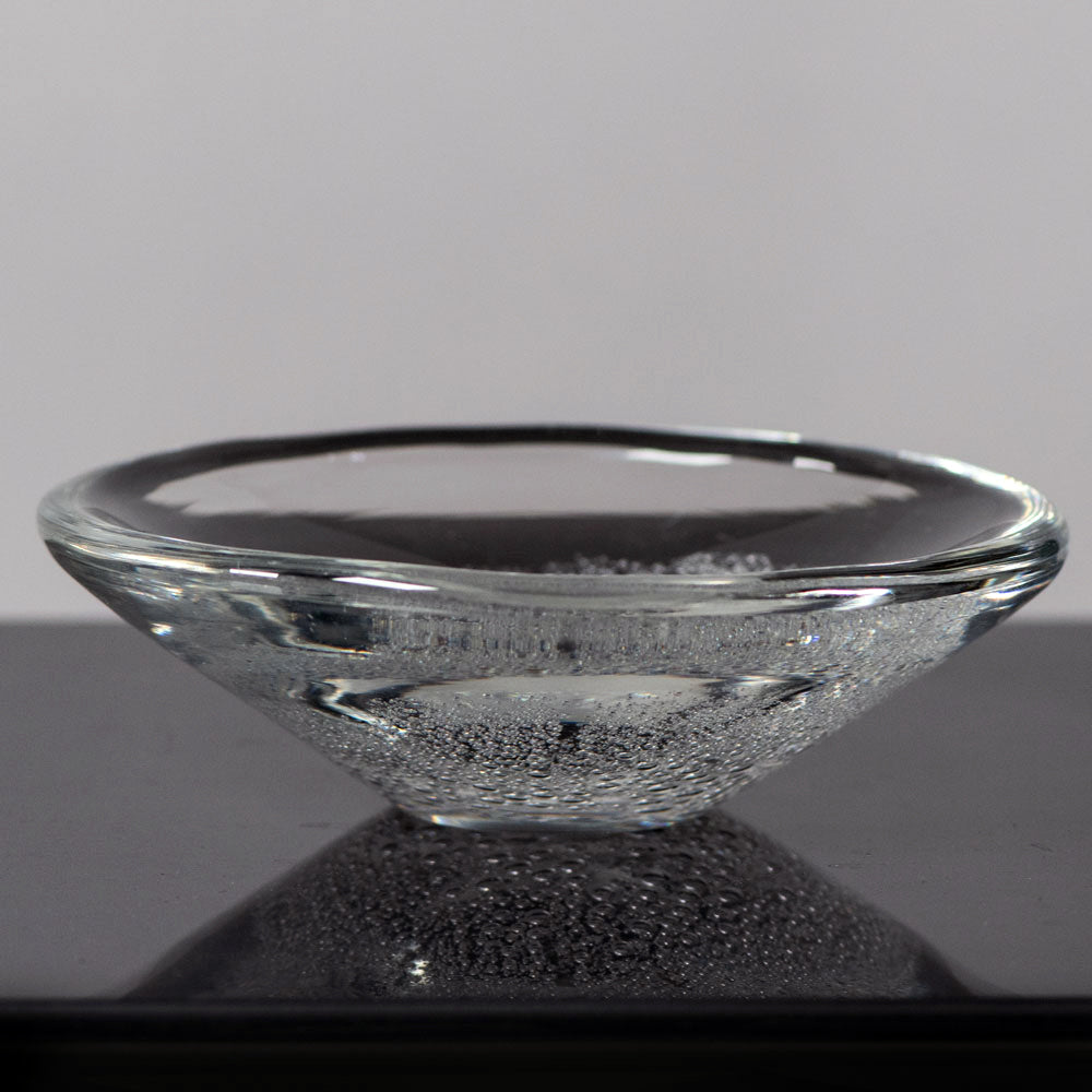 Kaj Franck for Iittala, Finland, clear glass bowl with internal bubbles K2137