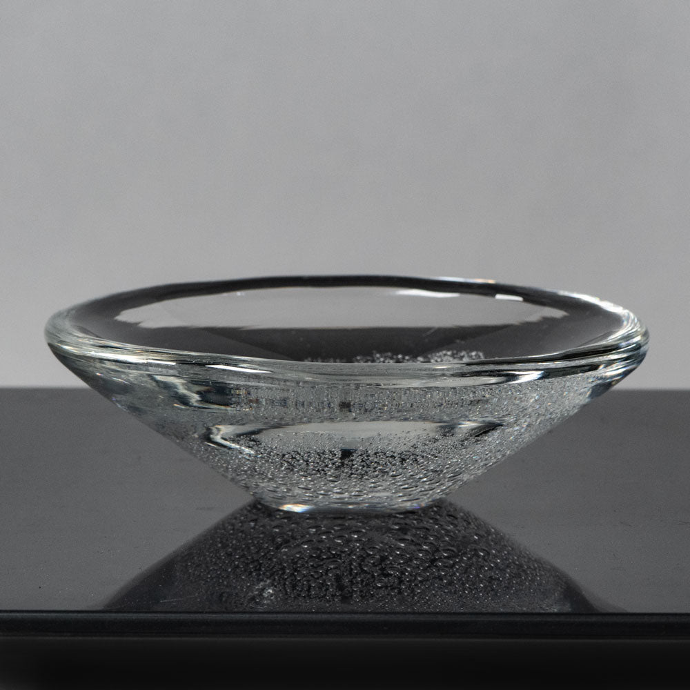 Kaj Franck for Iittala, Finland, clear glass bowl with internal bubbles K2137
