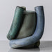 Beate Kuhn, Germany, unique sculptural vessel with matte blue and green glaze K2326