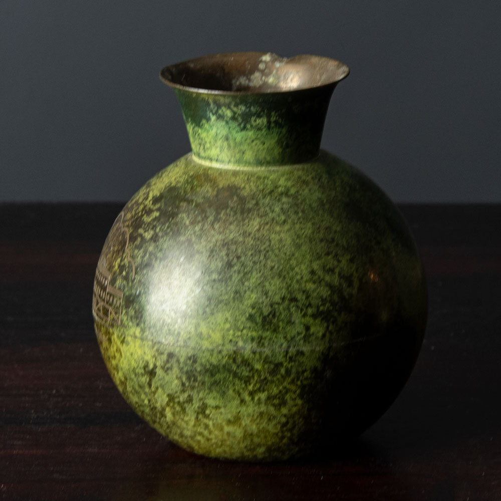Swedish light bronze round vase H1265