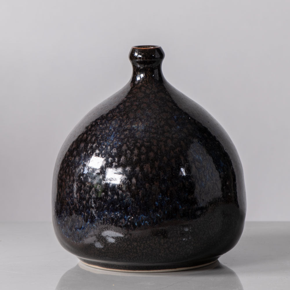 Görge Hohlt, unique stoneware vase with oil-spot glaze J1293