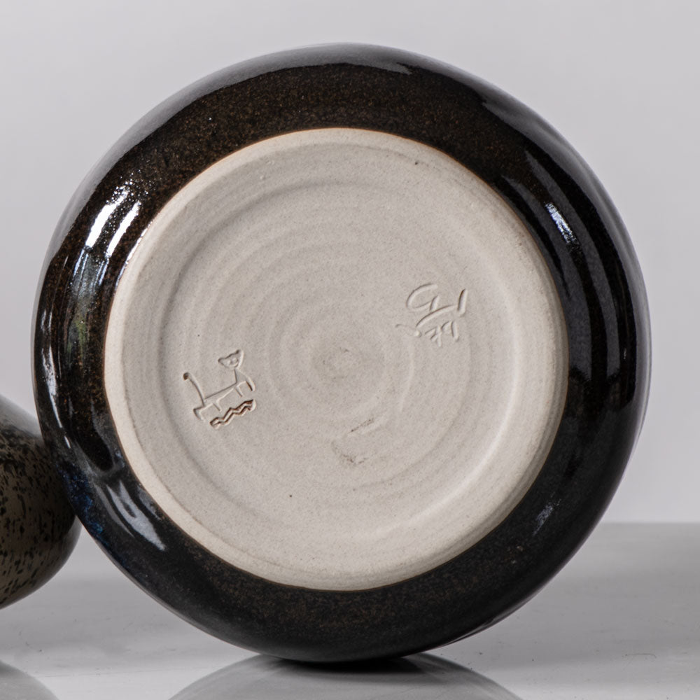 Görge Hohlt, unique stoneware vase with oil-spot glaze J1293