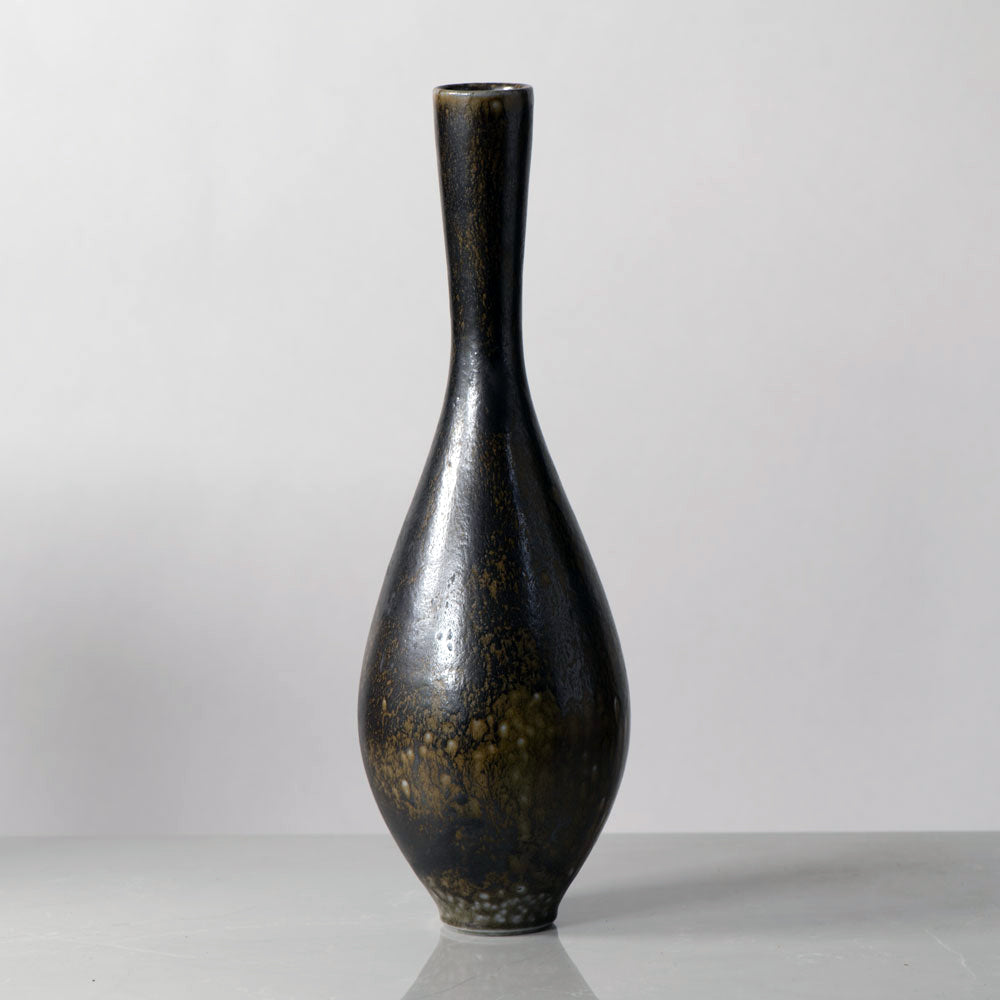 Heiner Balzar, Germany, unique stoneware vase with brown haresfur glaze H1537