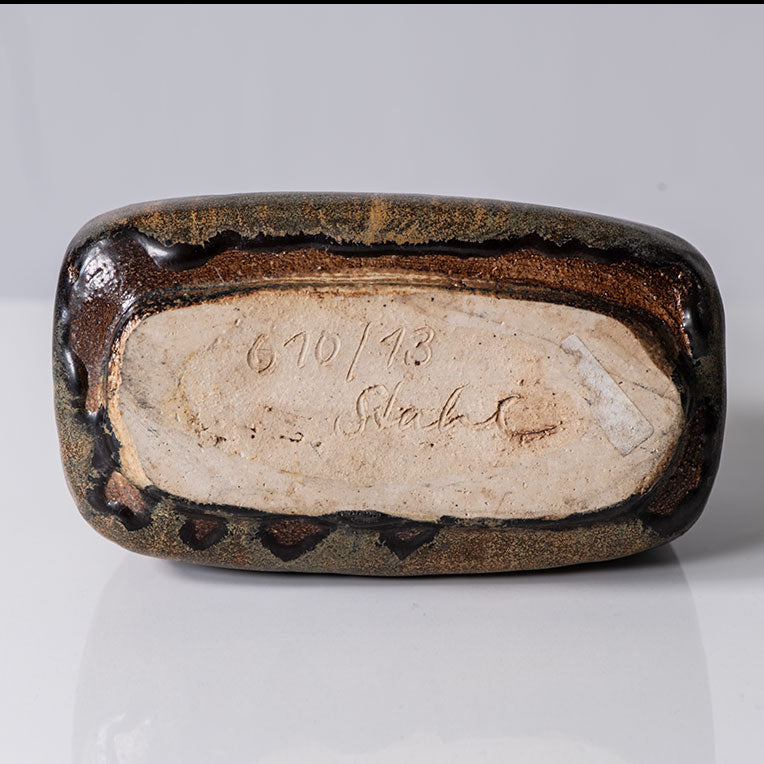 Wendelin Stahl, Germany, unique stoneware vase with brown glaze N6087