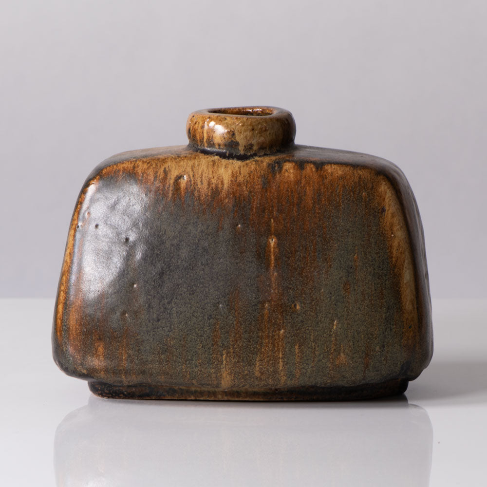 Wendelin Stahl, Germany, unique stoneware vase with brown glaze N6087