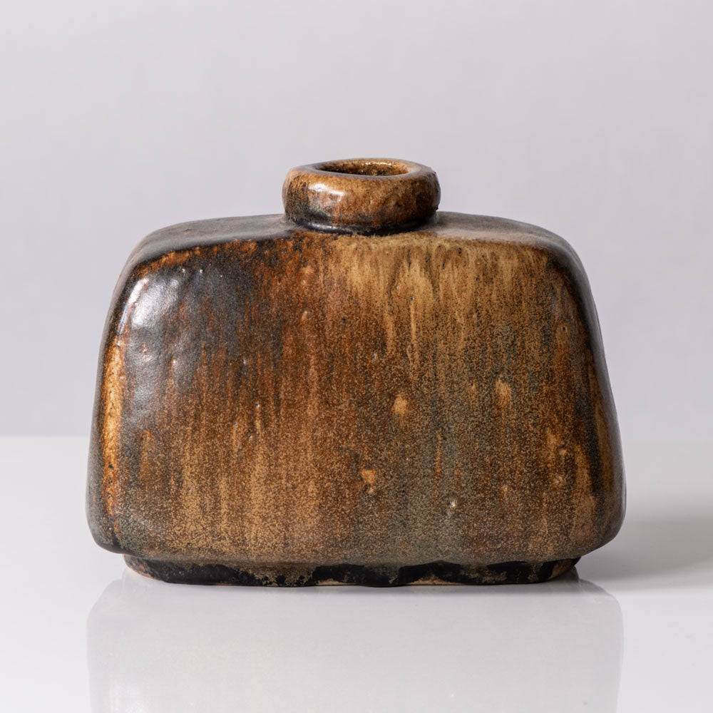 Wendelin Stahl, Germany, unique stoneware vase with brown glaze N6087