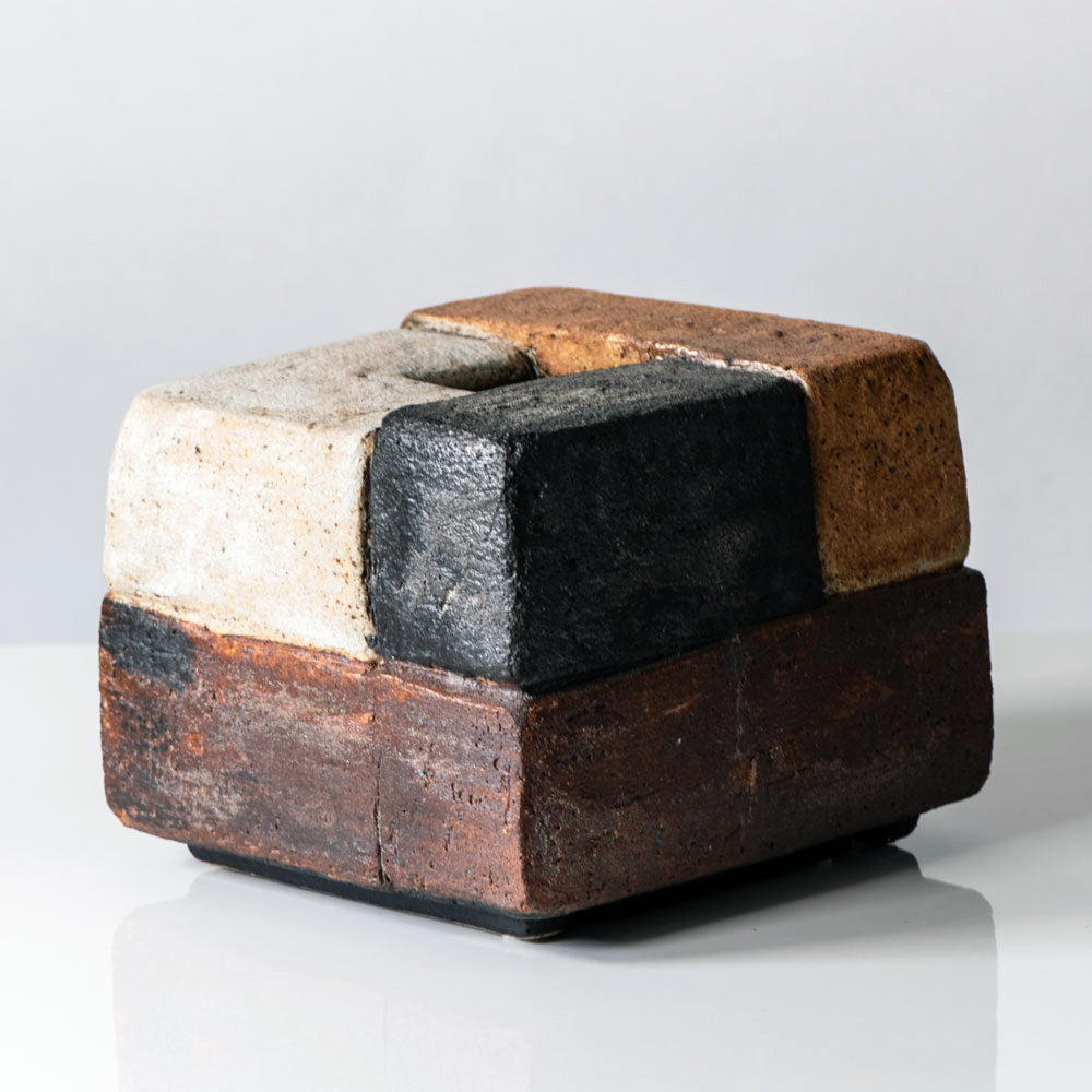 Gerald Weigel, Germany, sculptural vase with brown matte glaze  E7247