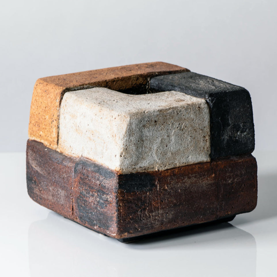 Gerald Weigel, Germany, sculptural vase with brown matte glaze  E7247