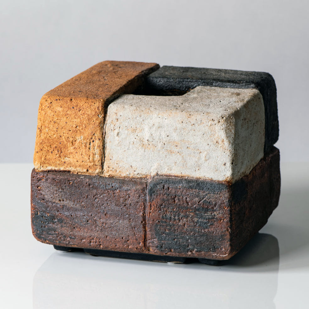 Gerald Weigel, Germany, sculptural vase with brown matte glaze  E7247