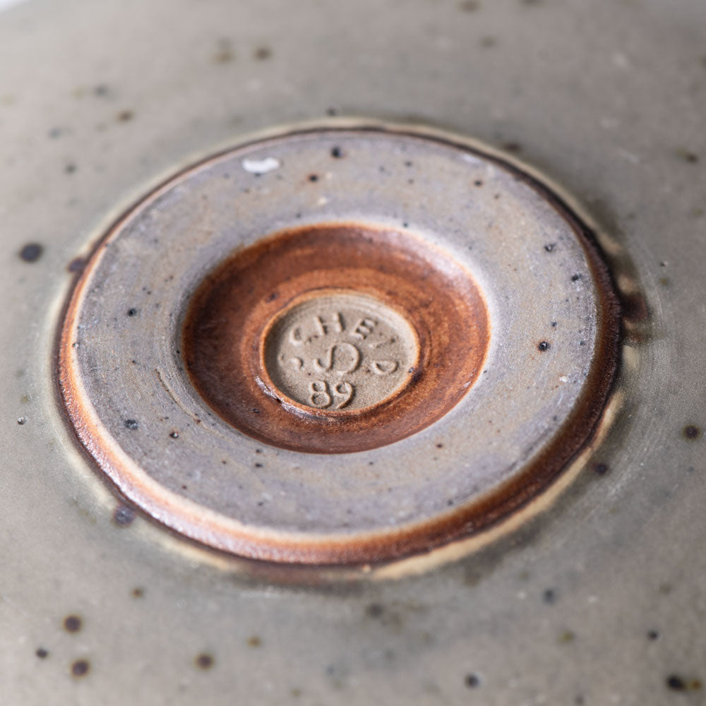 Ursula Scheid, Germany, unique stoneware round vase with geometric pattern K2320