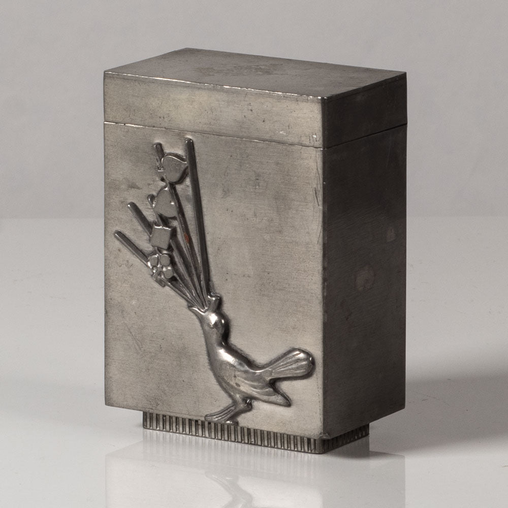 GAB Tenn, Sweden, pewter playing card box L3765
