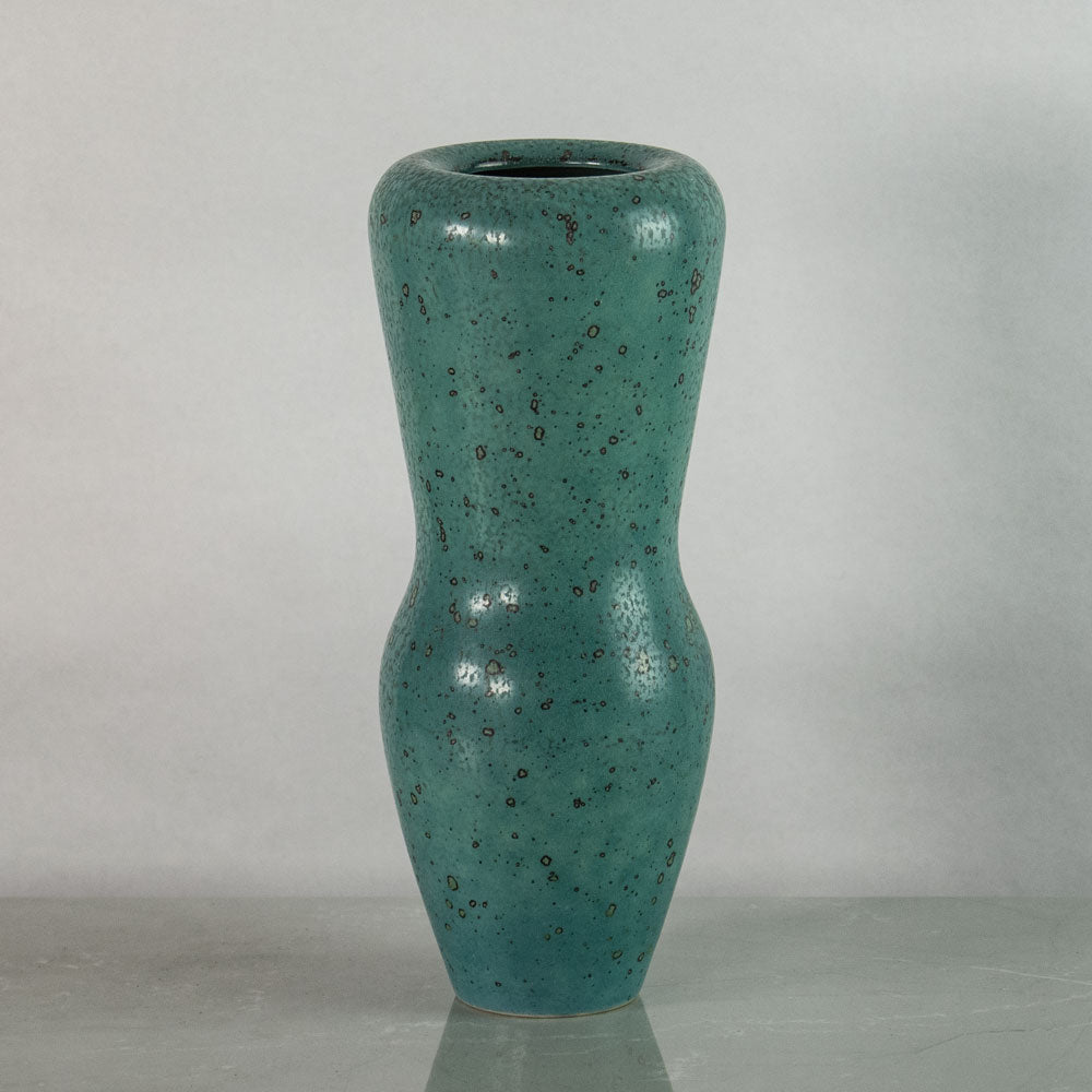 Carl Harry Stålhane for Rörstrand, Sweden, unique stoneware vase with green crystalline glaze J1704