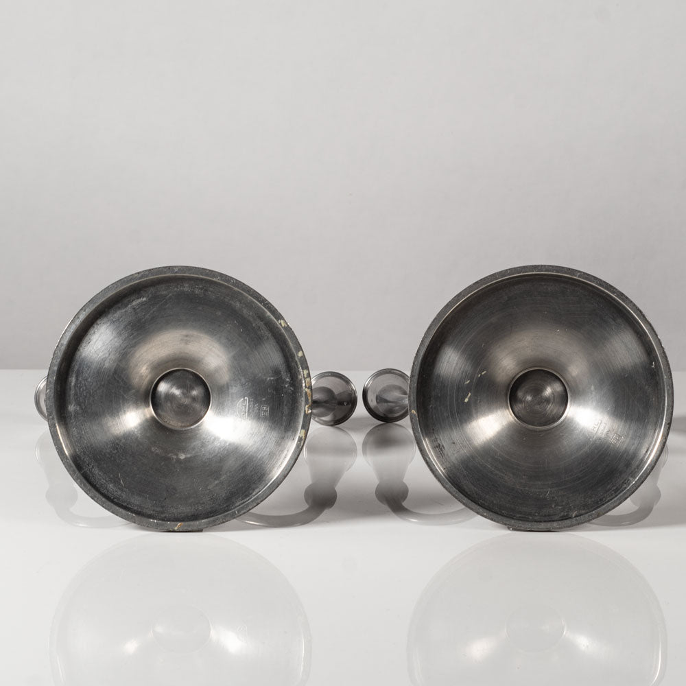 OH Lagerstedt, Sweden, pair of pewter candelabras L3350