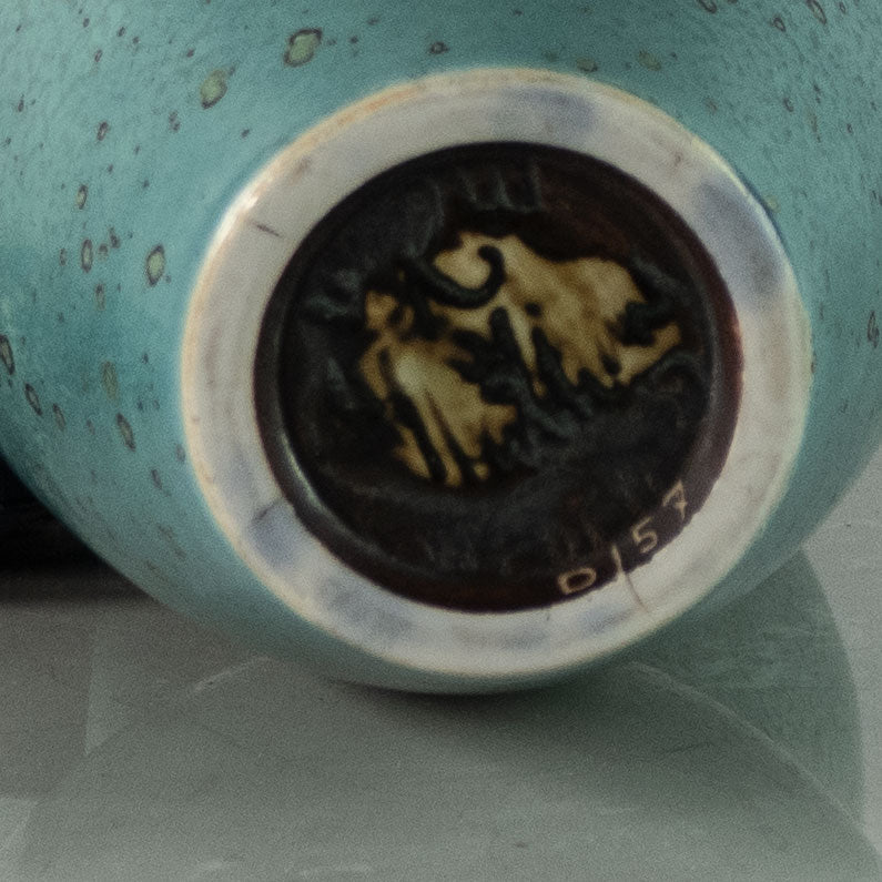 Carl Harry Stålhane for Rörstrand, Sweden, unique stoneware vase with green crystalline glaze J1704