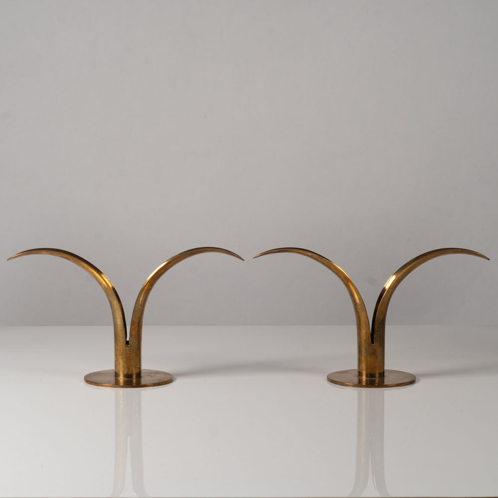Ivar Ålenius-Björk for Ystad, pair of bronze candlesticks L3606