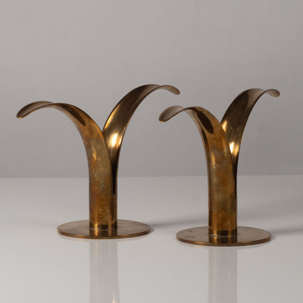 Ivar Ålenius-Björk for Ystad, pair of bronze candlesticks L3606