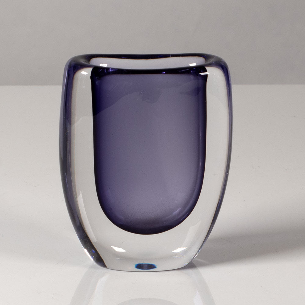 Vicke Lindstrand for Kosta, Sweden, "sommerso" vase in purple and clear glass L3237
