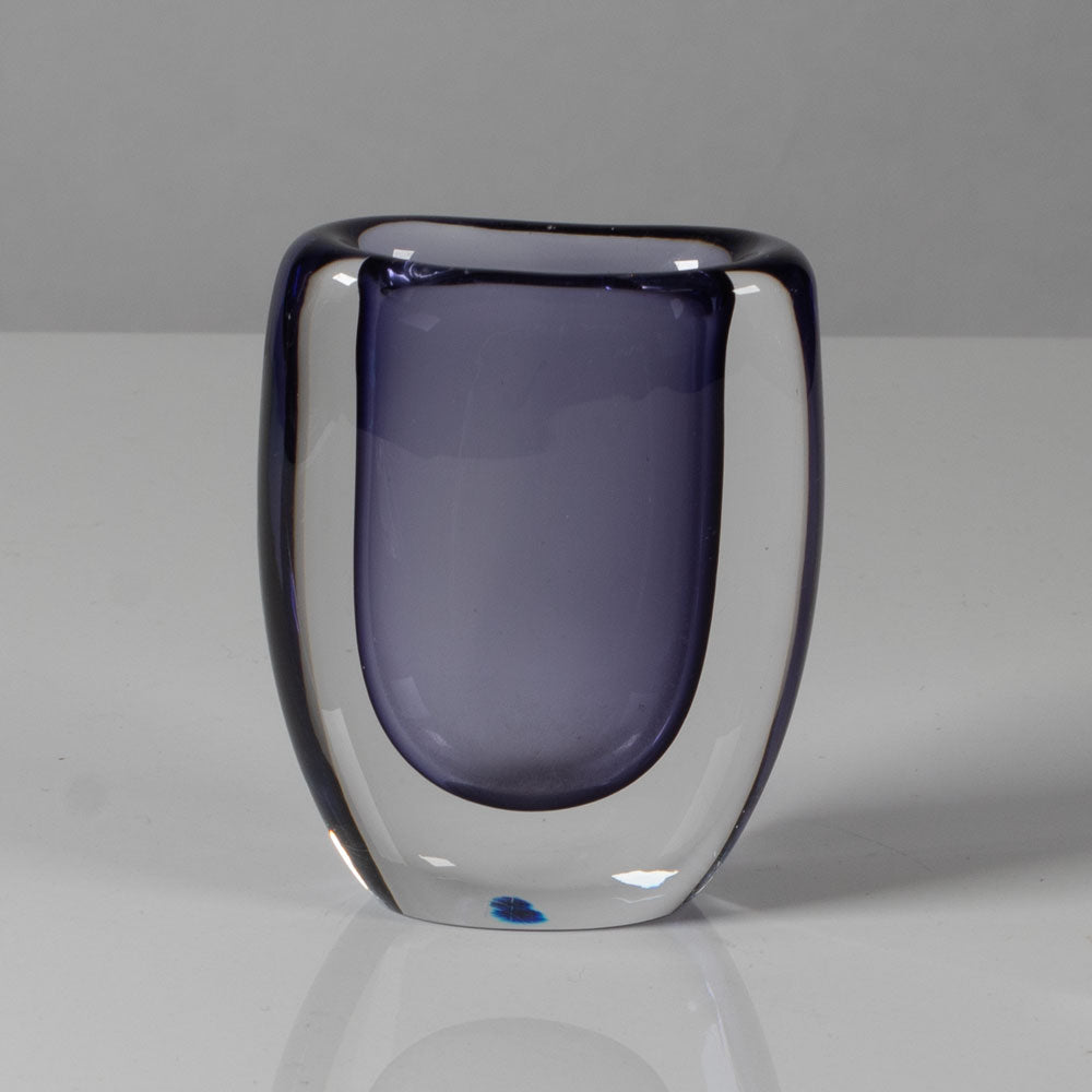 Vicke Lindstrand for Kosta, Sweden, "sommerso" vase in purple and clear glass L3237