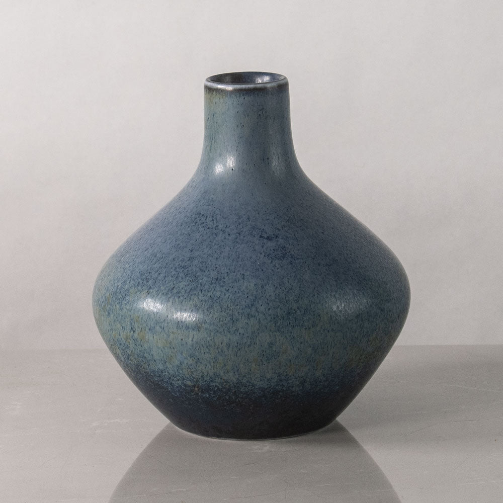 Carl Harry Stålhane for Rörstrand, Sweden, stoneware vase with blue haresfur glaze J1492