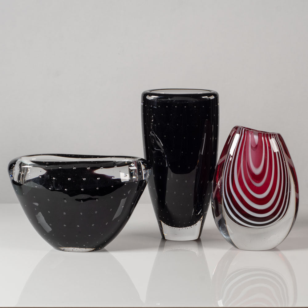 Three vases by Vicke Lindstrand for Kosta, Sweden