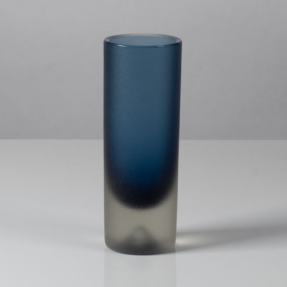 Erkki Vesanto for Iittala, Finland, frosted blue glass vase L3605