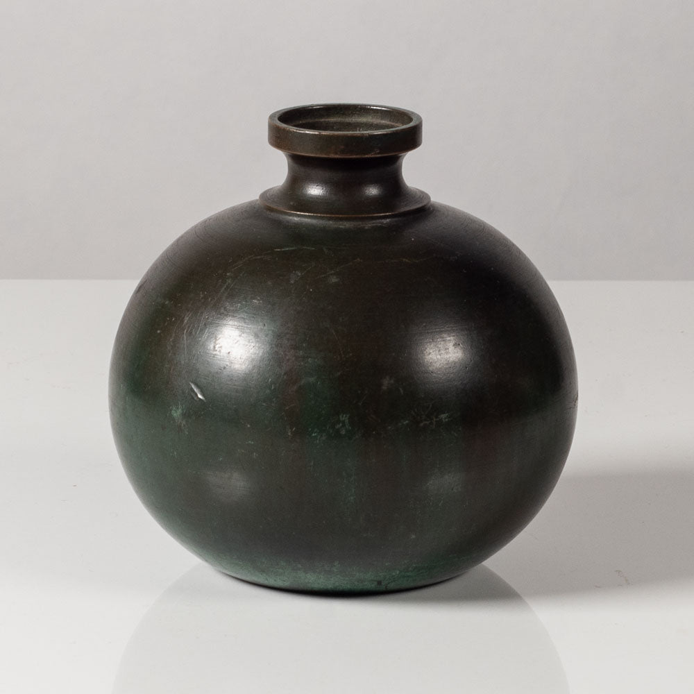 Just Andersen for GAB, Sweden, round bronze vase, 1930s L3730