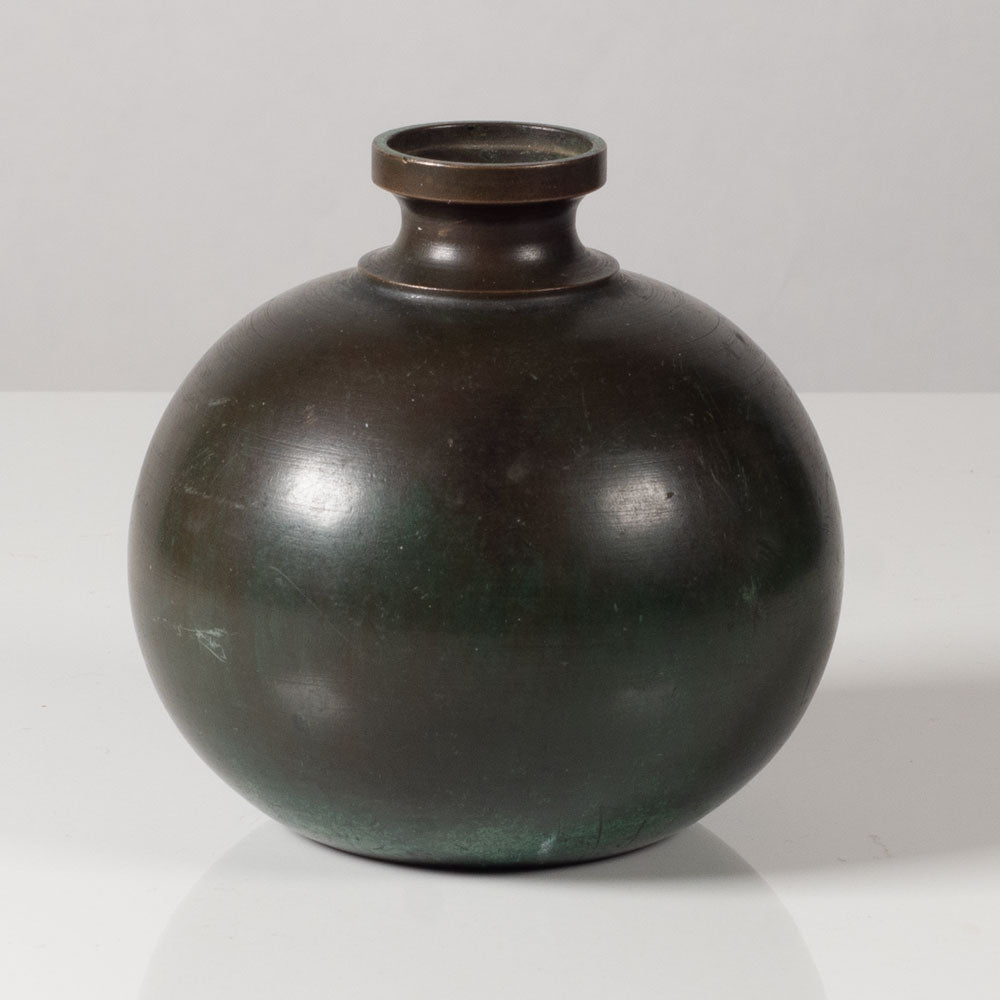 Just Andersen for GAB, Sweden, round bronze vase, 1930s L3730