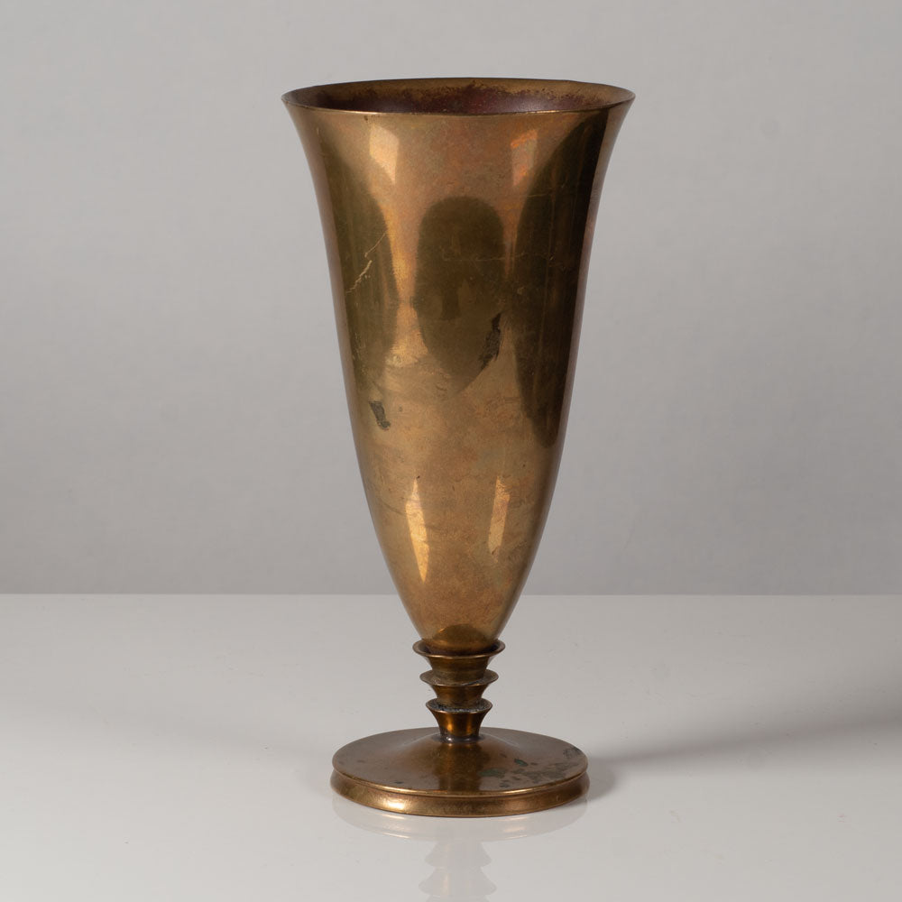 Just Andersen, Denmark, flaring bronze vase, 1930s L3659