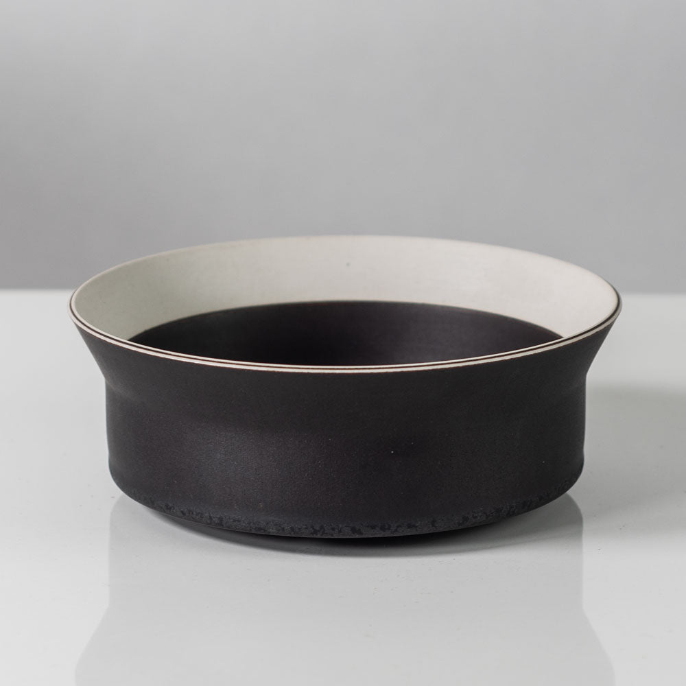 Ursula Scheid, Germany, unique stoneware bowl with black and white glaze J1390