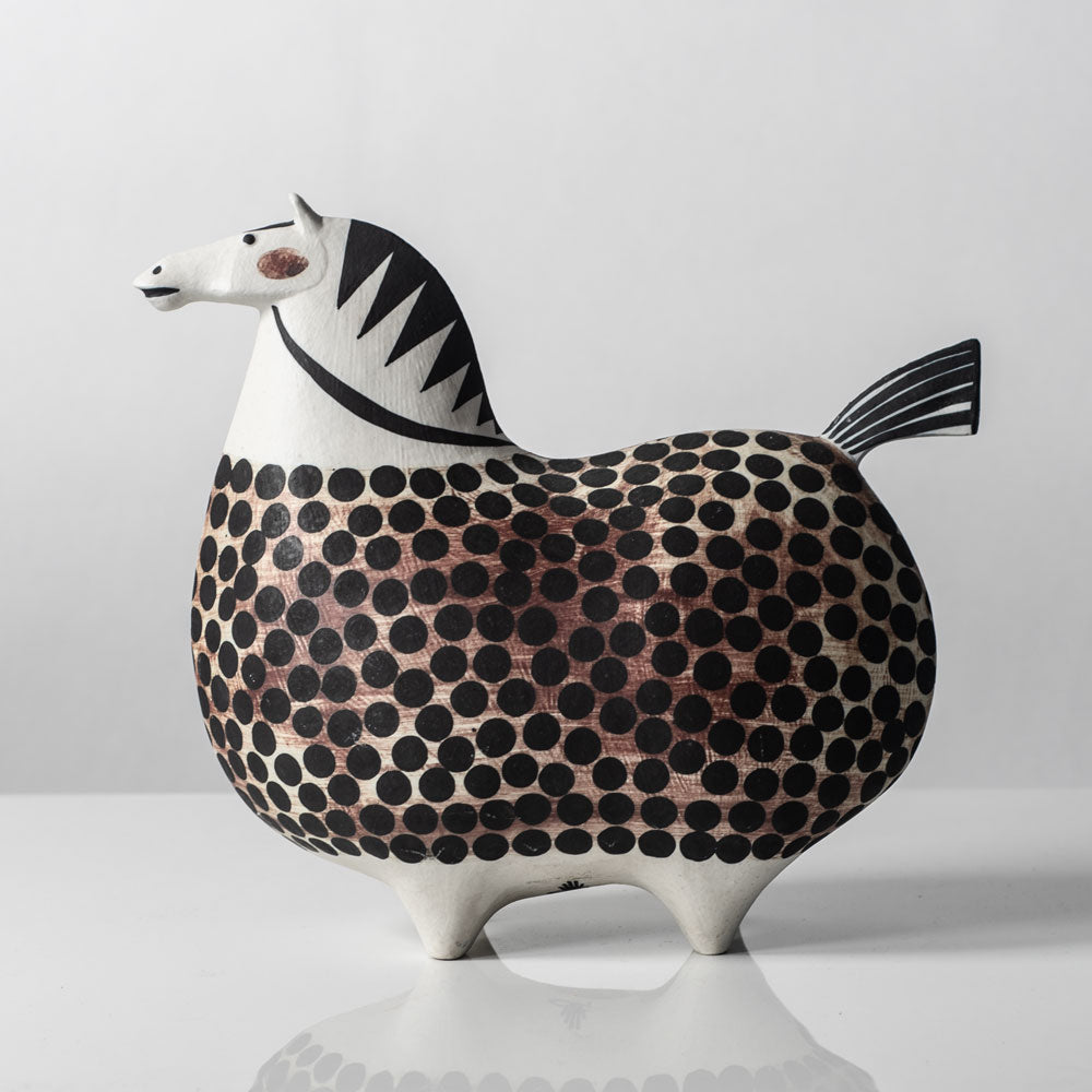 Stig Lindberg for Gustavsberg, Sweden, stoneware horse with hand painted decoration G9043