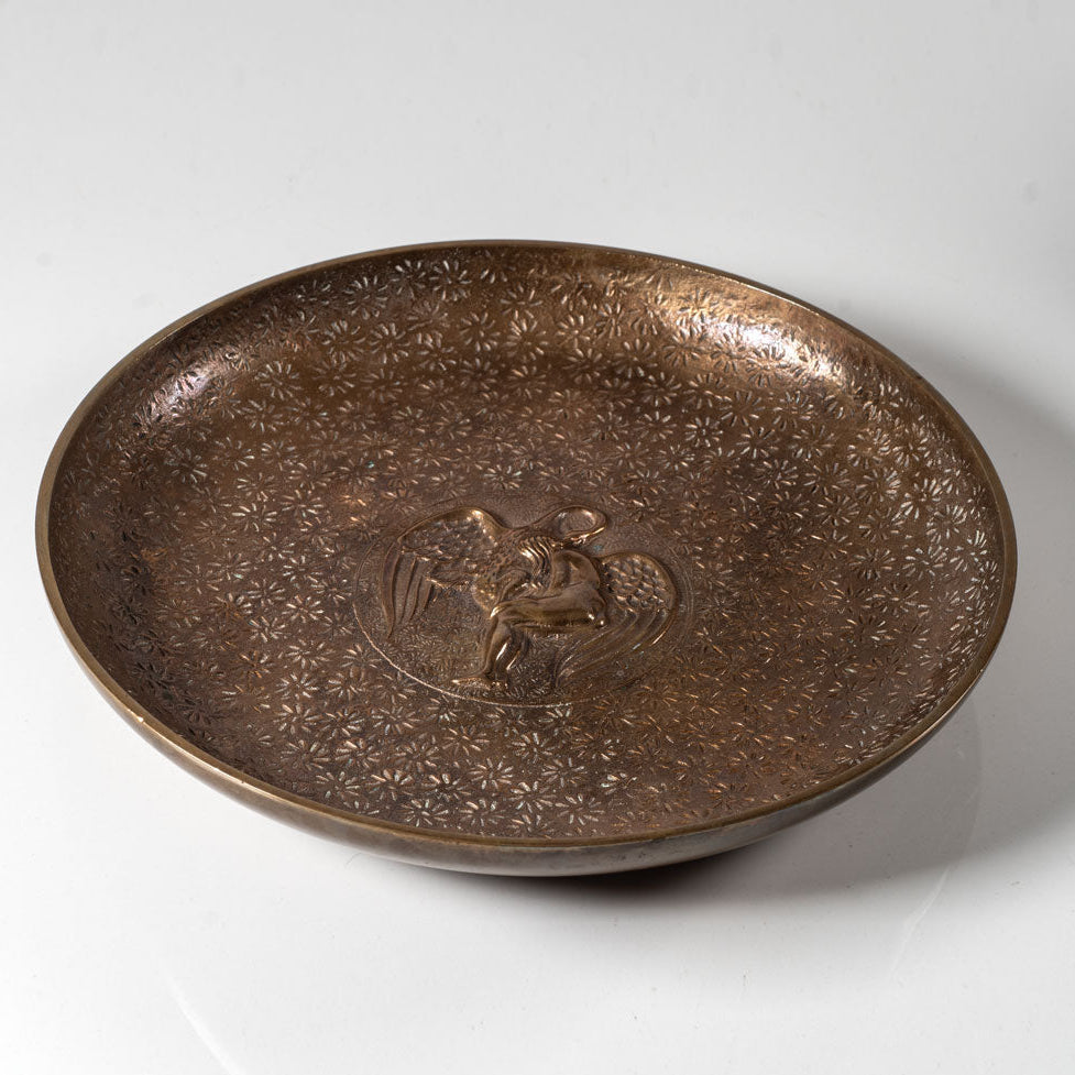 Tinos, Denmark, "Leda and the Swan" bronze dish with relief L3654
