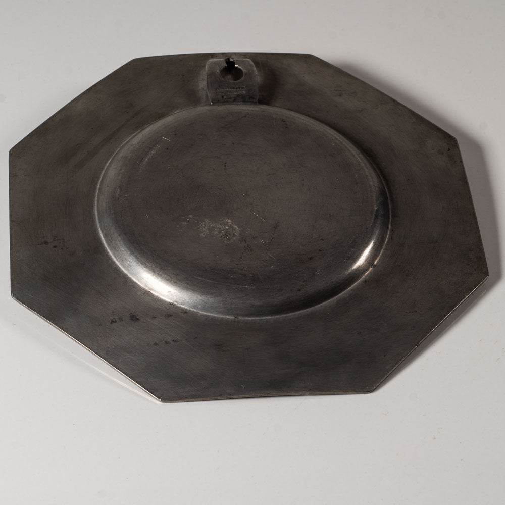 A. Bergengren, Sweden, pewter dish with engraved illustration L3695