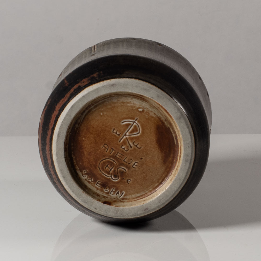 Carl Harry Stålhane for Rörstrand, Sweden, unique stoneware vase with brown glaze L3618