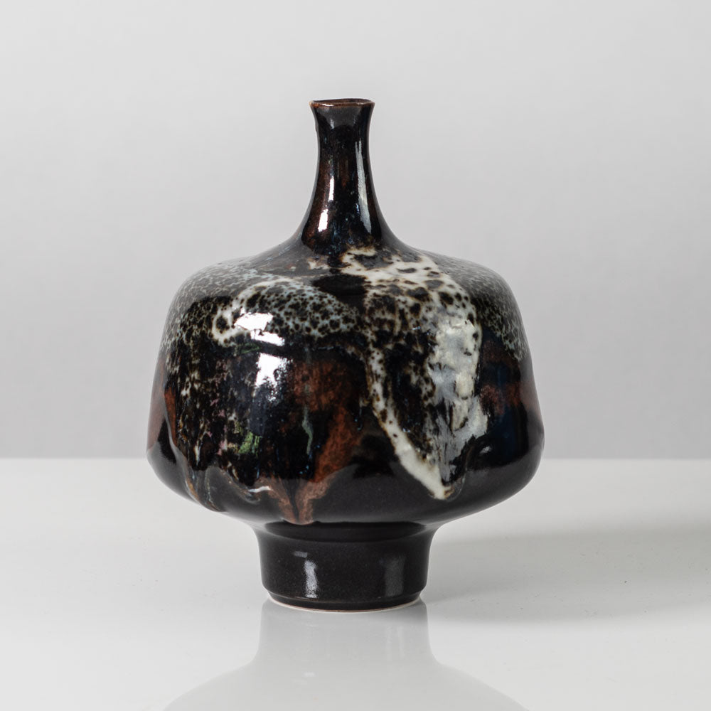 Horst Kerstan, Germany, unique vase with speckled glossy glaze H1515