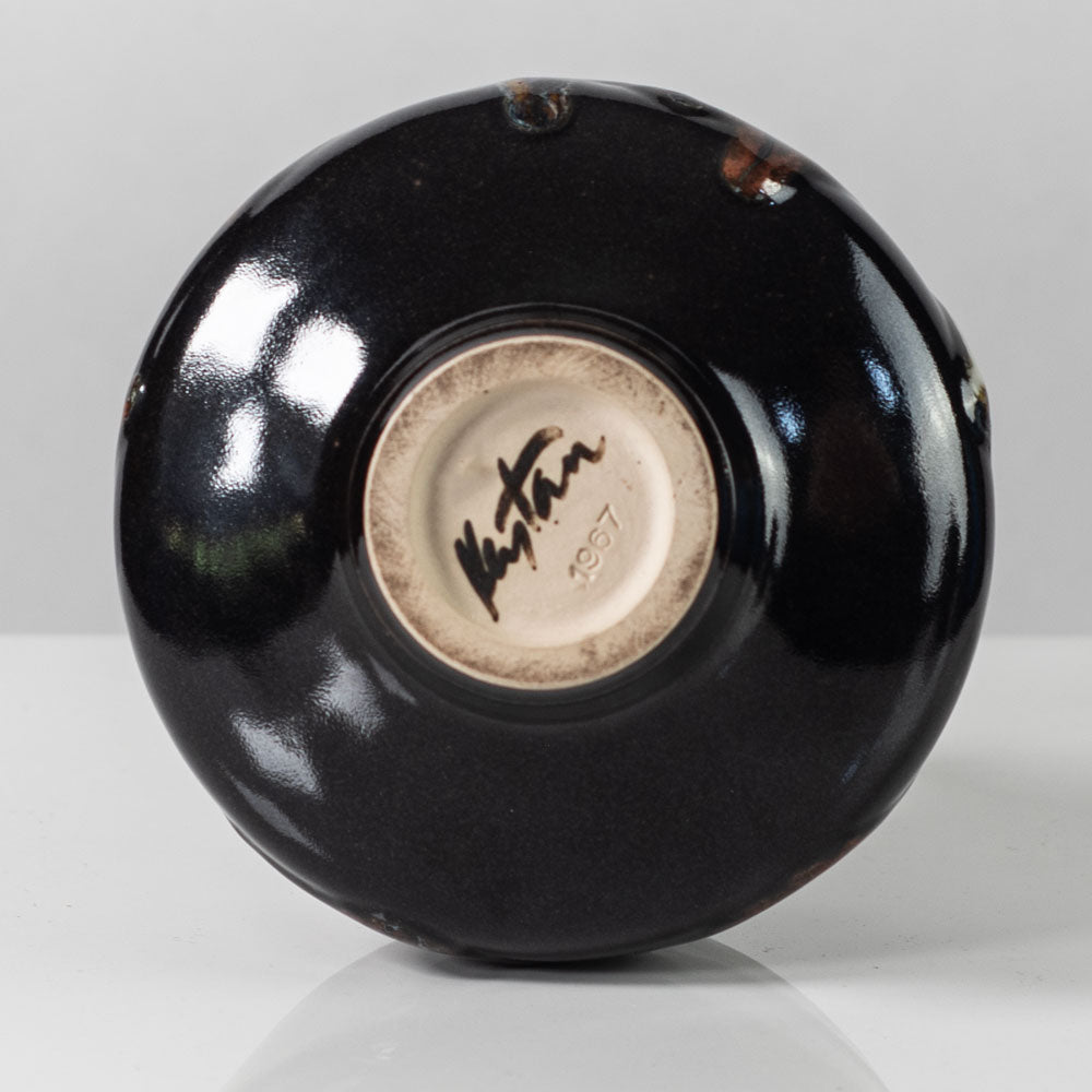 Horst Kerstan, Germany, unique vase with speckled glossy glaze H1515