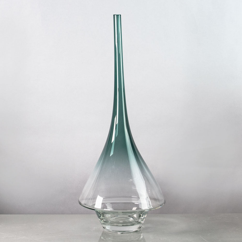 Bengt Orup for Johansfors, Sweden, vase in green glass N8059