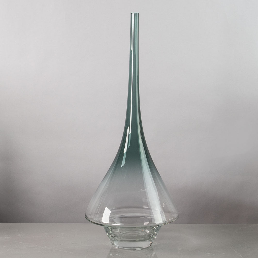 Bengt Orup for Johansfors, Sweden, vase in green glass N8059