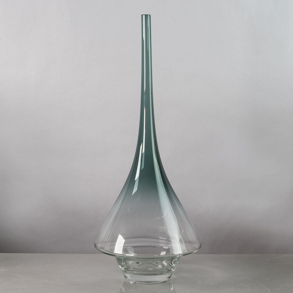 Bengt Orup for Johansfors, Sweden, vase in green glass N8059