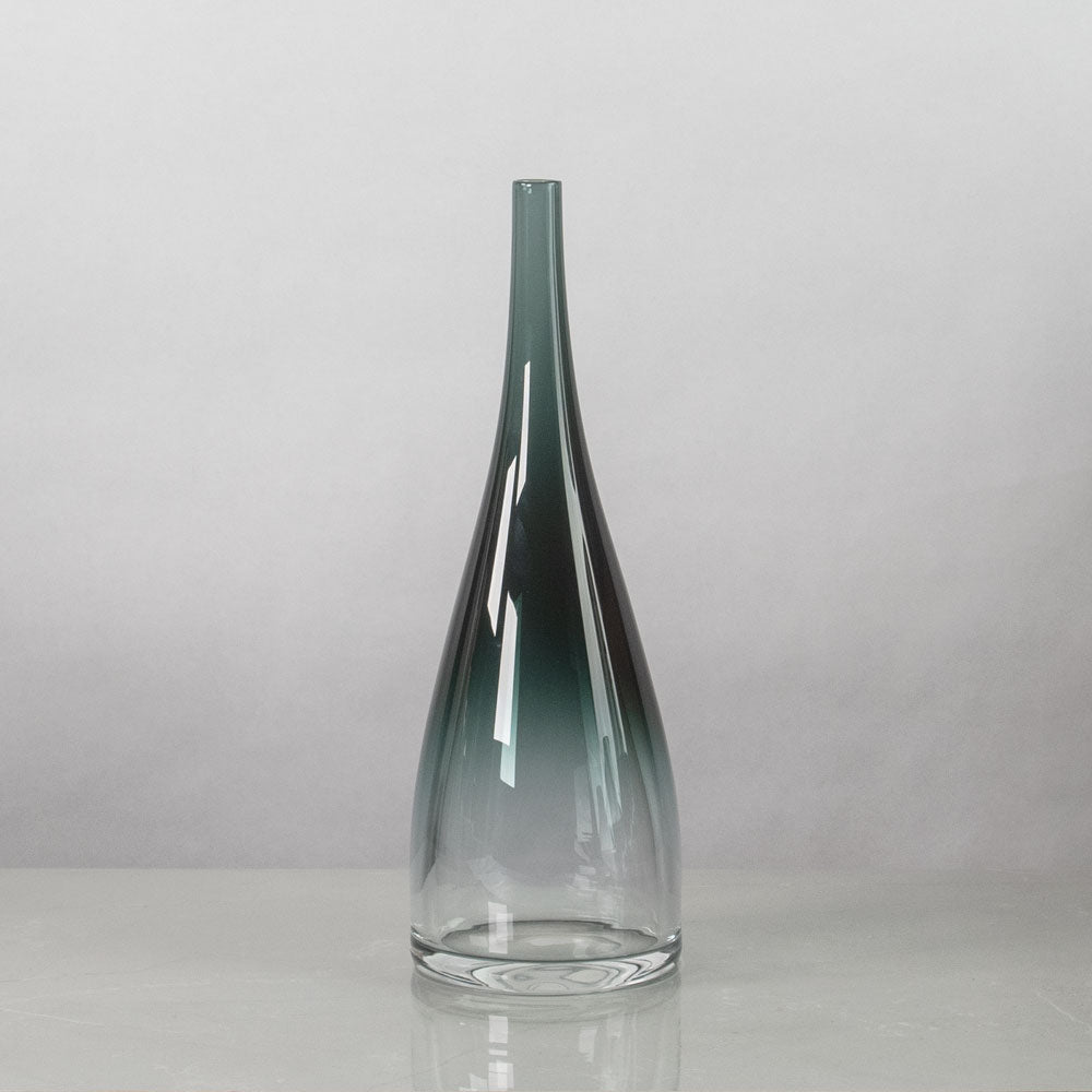 Bengt Orup for Johansfors, Sweden, vase in green glass K2010